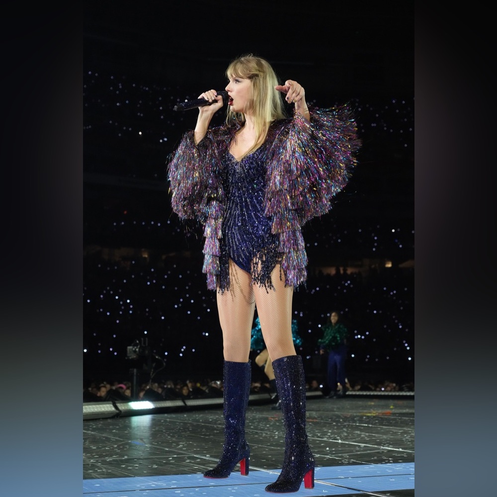 Nasty Gal Metallic Tiered Tinsel Fringe Jacket Taylor Swift Eras Tour Midnights